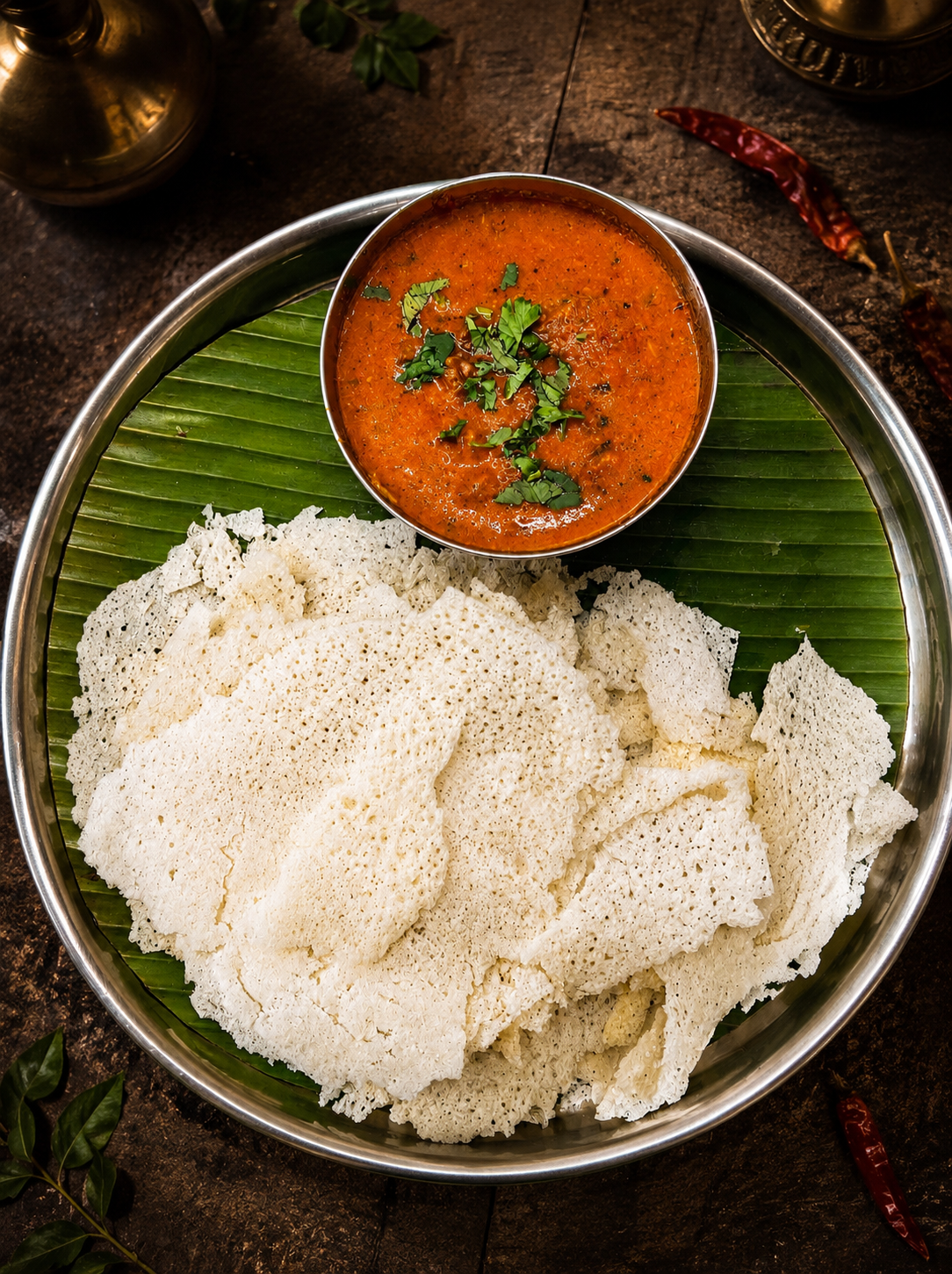 Kori Rotti at HeritageOne — Mangalorean chicken curry served with crisp wafer rice rotti